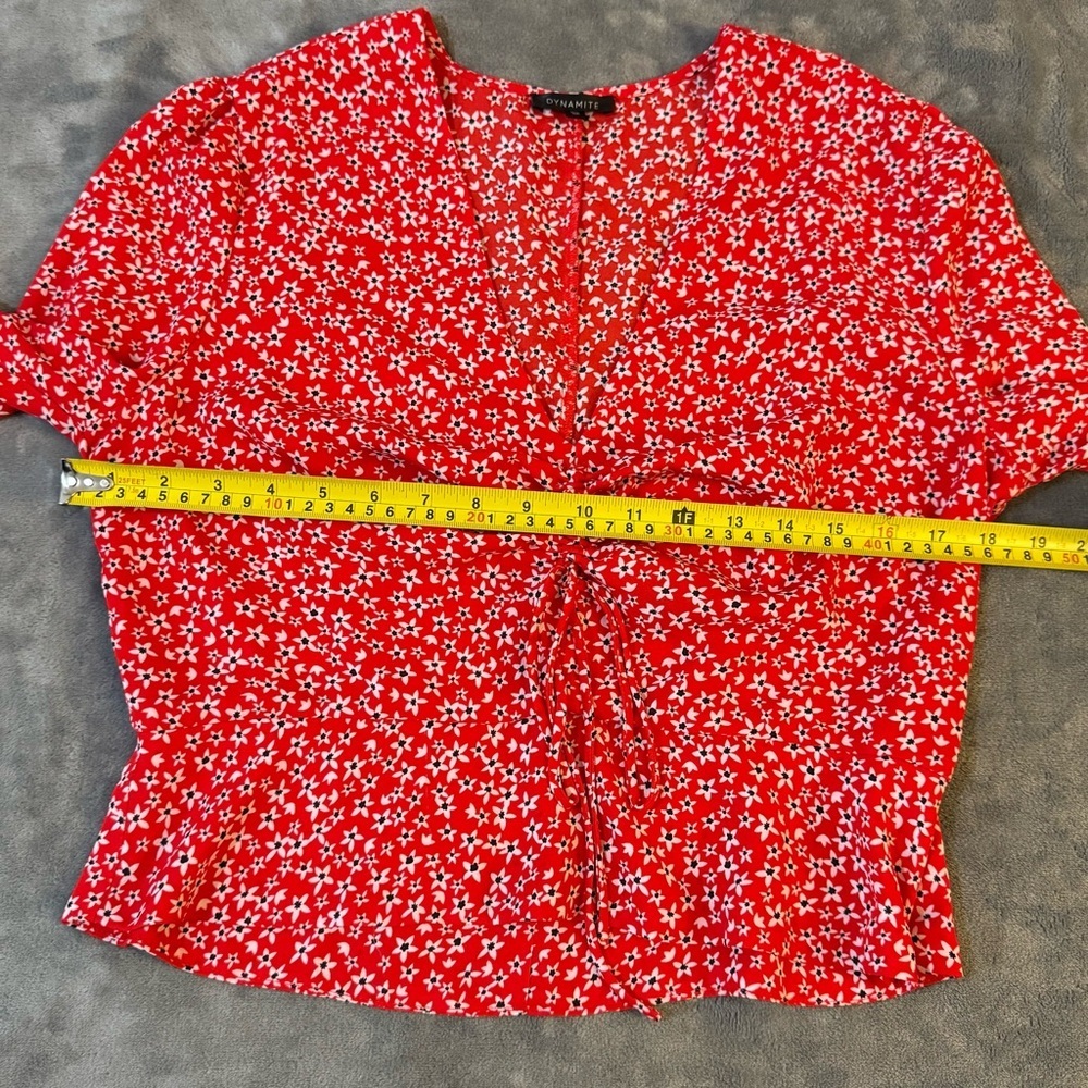 Dynamite Scarlet and Ivory Floral Blouse
#1336 - Picture 3 of 6